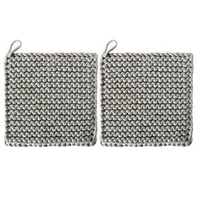 79707 Mioyoow Crocheted Pot Holders 2pcs Square Cotton Weave Coaster Heat Resistant Placem