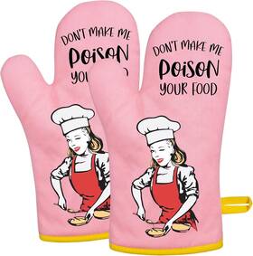 M006-om-dont Miracu Funny Oven Mitts For Women Fun Pink Cute Mitt Set Retro