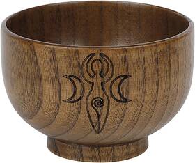 Molytoo 781039340601 Crystal Holder For Stones Bowl Wood Display Moon