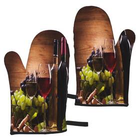 Mount Hour 698735275734 2 Piece Set Oven Mitts Grapes Baking Glove For Cooking Bbq Gift