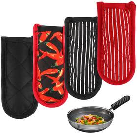 559327 Mozeat Lens 4 Pieces Pan Handle Sleeve Heat Resistant Covers Cast Iron Skillet Han