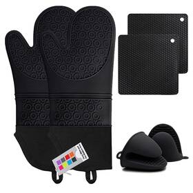 Mtzrfll 192817293819 Silicone Oven Mitts And Pot Holders Sets Extra Long Heat Resistant Glov