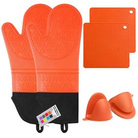 Mtzrfll 192817293833 Silicone Oven Mitts And Pot Holders Set Extra Long Heat Resistant Glove