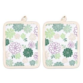 26013-2368 Mu Kitchen Designer Potholder Set Of 2 Succulents