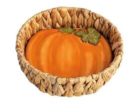 Mud Pie 198981010849 Thanksgiving Pumpkin Warming Basket Set