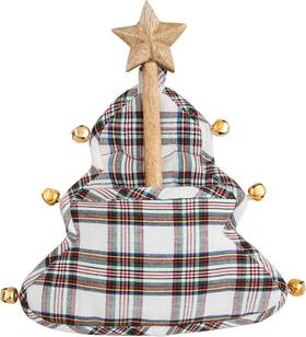 41170101w Mud Pie Tartan Figural Pot Holder White 8 1/2 Inch X 1/4