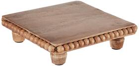 Mud Pie 718540631454 Beaded Wood Trivet 8 Inch X Brown