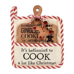 Mud Pie 718540846285 Pot Holder Set Board 9 Inch X 6 Cook