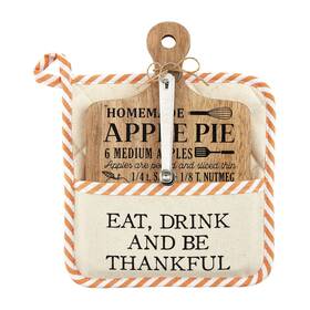 Mud Pie 718540858776 Pot Holder 8 Inch X8 And Towel 12 X12 Eat Drink Design Kitchen Accessories