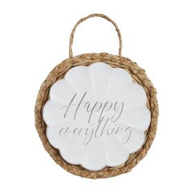 Mud Pie 718540875254 Happy Trivet Set 9 Inch X White