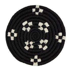 Mud Pie 718540878668 Black Woven Trivet Set 9 Inch Dia