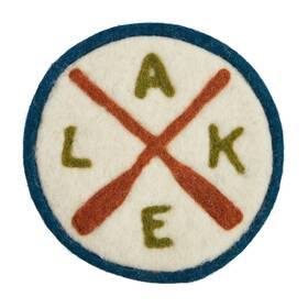 Mud Pie 718540889381 Oars Felted Wool Lake Trivet 8 Inch Dia