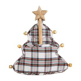 Mud Pie 718540950135 Tartan Figural Pot Holder White 8 1/2 Inch X 1/4 Spoon 10