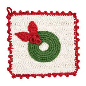 Mud Pie 718540952023 Icon Crochet Pot Holder Wreath 8 Inch X
