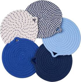 Trivet-01 Muieorvue 7.3 Inch Blue Trivets For Hot Dishes Pot Holders Kitchen Pads