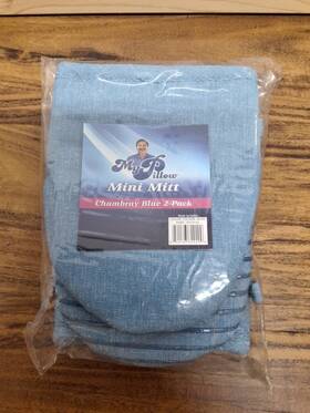 My Pillow 840193729209 2-pack Mini Oven Mitts Pot Holders Chambray Blue Denim Look New