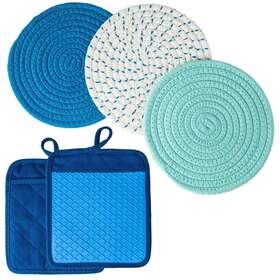 N C 798604618720 N/c Holders Set Trivets 100percent Cotton Terry Heat Resistant Potholders