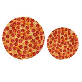 G288772899p753c797s1750 Naanle 2 Pack Lifelike Pizza Pepperoni Round Cotton Woven Pot Holders Trivets Set