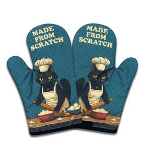 Nst-012 Nahmakne 2 Pack Funny Baking Cat Oven Mitts Made From Scratch Heat Resistant Silicone