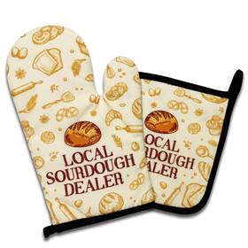 Nst-057 Nahmakne Funny Sourdough Baking Oven Mitts And Pot Holders 7 X 10.5 In Beige