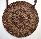 Nancy S Nook Burgundy And Tan Braided Jute Country Chair Pad 841985083226