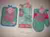 31333832 Nantucket True Love Be Mine Pretty Peach Pink Seafoam Kitchen Towel And Oven Glove Mit