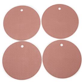 Nat And Jules 638713653819 Honeycomb Pattern 7 Inch Silicone Round Kitchen Hot Pad Trivets Set