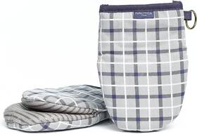 Nan013830 Nautica Home Kitchen Mini Mitts With Pair Grey/navy Plaid
