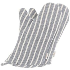 Neoviva Denim Quilted Heat Resistant Oven Mitt For Adult Women And Men Set