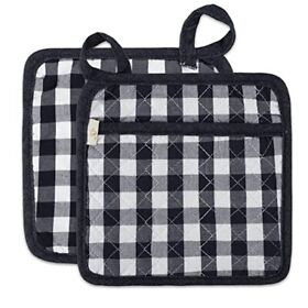 Neoviva Quilted Kitchen Pot Holder Set Of 2 With Loop 8inchx8inch Hot Holders