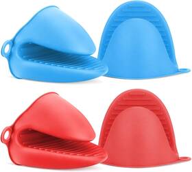 446f Nepak 313057767780 Mini Silicone Oven Mitts 2 Pair Heat Resistant Pinch Grip Potholders