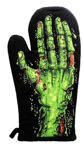 Nerd Block 849795030140 Zombie Hand Oven Glove Black Silicone Polyester