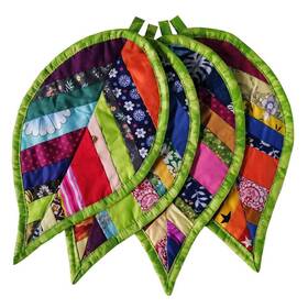 Newamishquilt 341009306306 4 Pcs Leaves Pot Holders For Kitchen Hot Pads 100% Cotton Bbq/cooking/bak