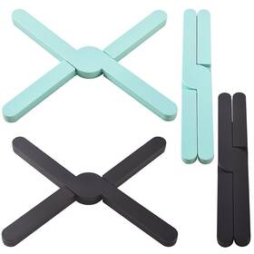 Newk 687181820551 Non-slip Foldable Silicone Trivets For Hot Dishes 4 Pack Eco Expanding Silic