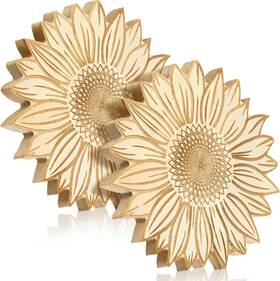 Newtay-trivets-08740 Newtay 2 Pcs Sunflower Wooden Trivets For Hot Dishes Non Slip Heat Resistant Wood Trive