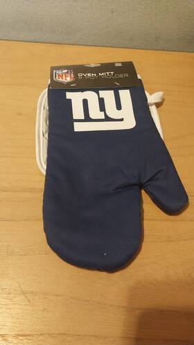 Nfl 671225354660 Football Oven Mitt And Pot Holder Set - New York Giants Blue White