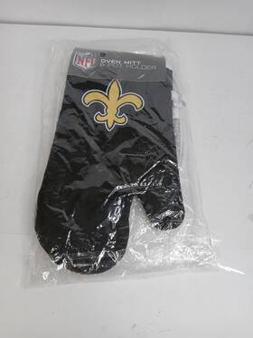 Psgls0457892 Nfl Orleans Saints Black Oven Mitt And Holder Set With Team Logo
