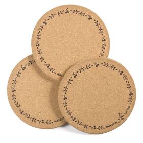 Ninegridisland 779953088341 Round Cork Trivets - Hot Pads For Dishes Pots Pans And Baking Sheets Table