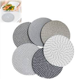 Ns-ctw0019-6 Nispotdor Coaster Set Of 6 Woven Round Placemats Non Slip Soft Trivets For Hot Pots And Pa