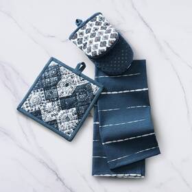 No. 918 029927632231 Enza 3-piece Global Craft Mini Oven Mitt Potholder And Kitchen Towel Set I