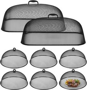 Norar 445032122130 8 Pcs Metal Mesh Screen Food Cover For Outdoors Set Including 2 Extra Large