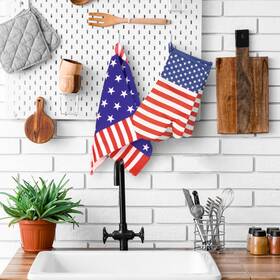 35747353 Northlight Set Of 2 Stars And Stripes Americana Oven Mitts 13.75 Inch