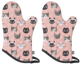 Now Designs 064180248355 Set Of Two Basic Oven Mitt Cats Meow 2 Count