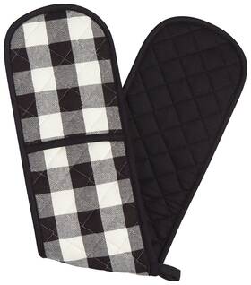 Now Designs 064180323458 Double Chef Oven Mitt W7.5 X L36in Black Buffalo Check