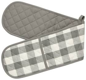 Now Designs 064180323472 Double Chef Oven Mitt W7.5 X L36in London Gray Buffalo Check
