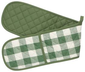 Now Designs 064180323502 Double Chef Oven Mitt W7.5 X L36in Elm Green Buffalo Check
