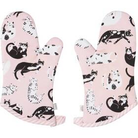 Jom3144d Now Designs Jubilee Cotton Blue Oven Mitt Set Meow And Furever