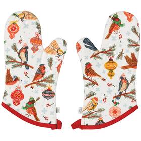 Jom4070d Now Designs Oven Mitts Seasons Tweetings - Set Of 2