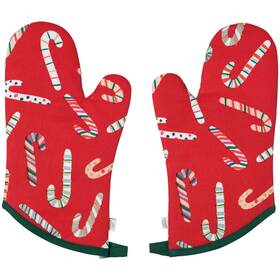 Jom4071d Now Designs Oven Mitts Merry Mints - Set Of 2