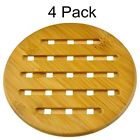 Nuliah Bamboo Trivet Mat Heavy Duty Hot Pot Holder Pads 7 Round Set Of 4 703194489278